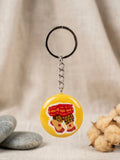 Vibrant Yellow Classical Dancer Clay Keyring | Handcrafted Aesthetic Gift