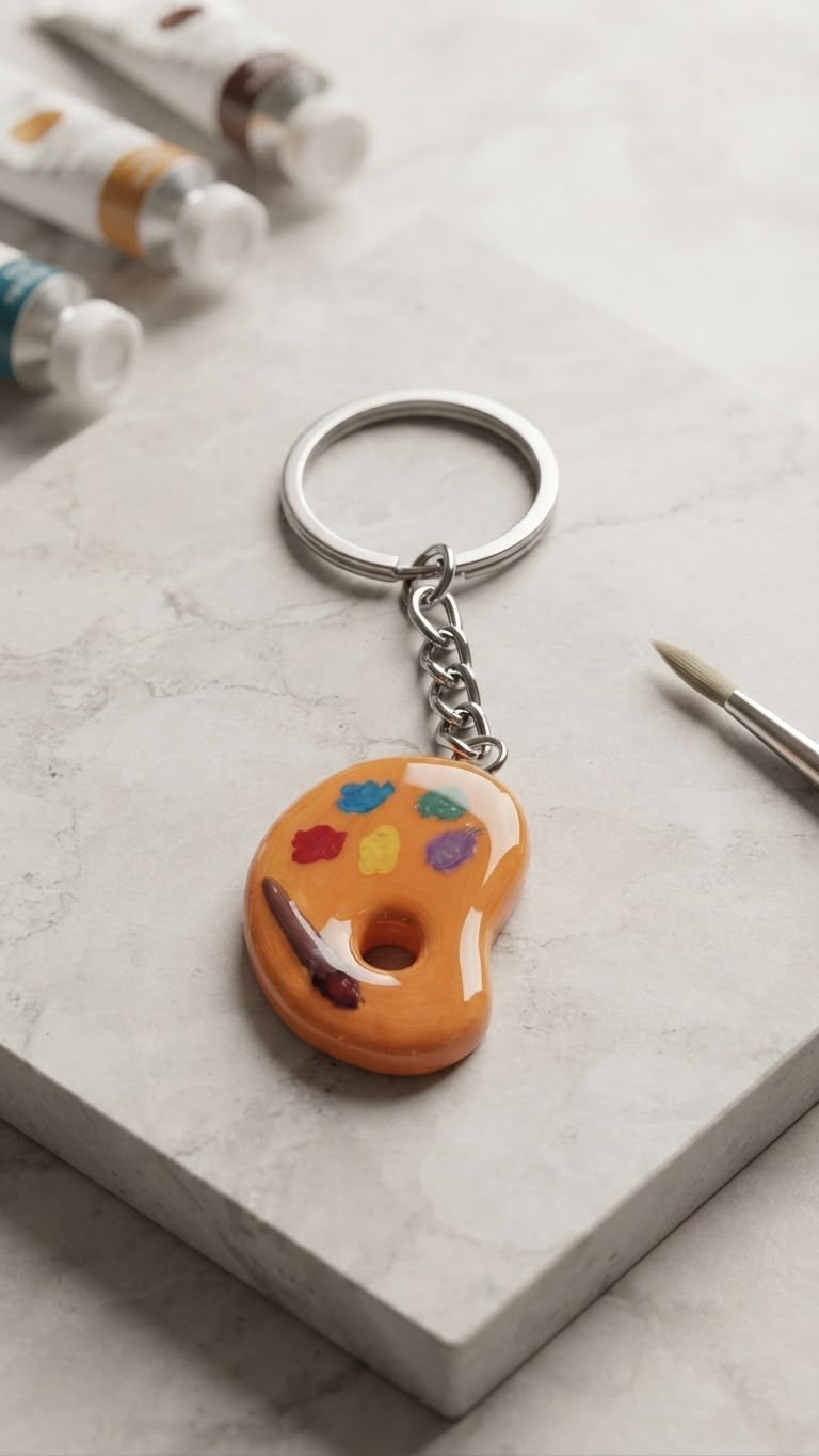 Artisan Painter Palette Keyring | Creative Gift for Artists