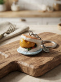 Vada Pav Handmade Clay Keychain | Iconic Mumbai Street Food Charm
