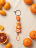 Handmade Orange Citrus & Duck Clay Keychain | Playful Bag Charm